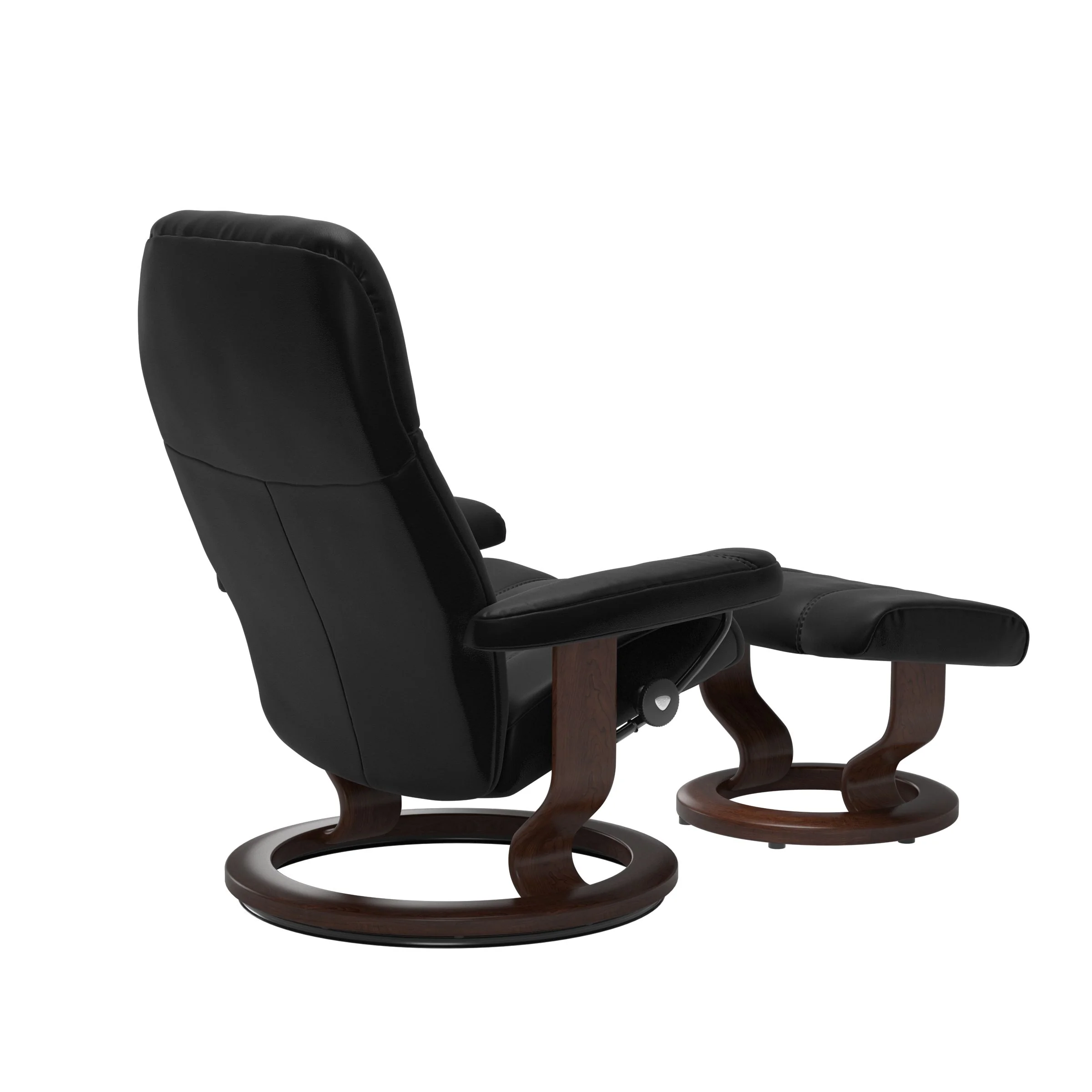 Stressless Consul Classic Sessel mit Hocker M Leder Batick Black Braun