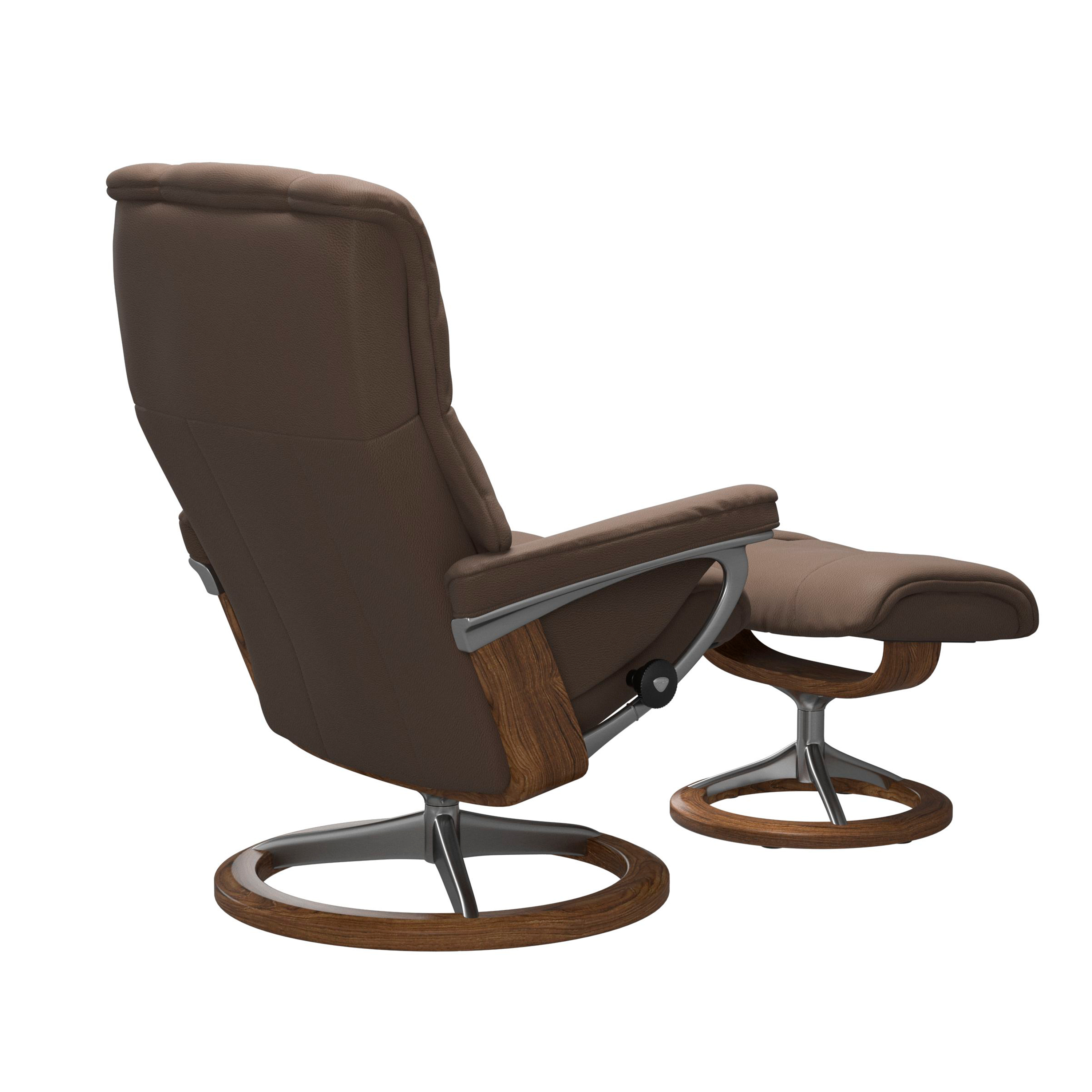 Stressless Mayfair Signature Sessel mit Hocker M Leder Batick Mole Teak Chrom