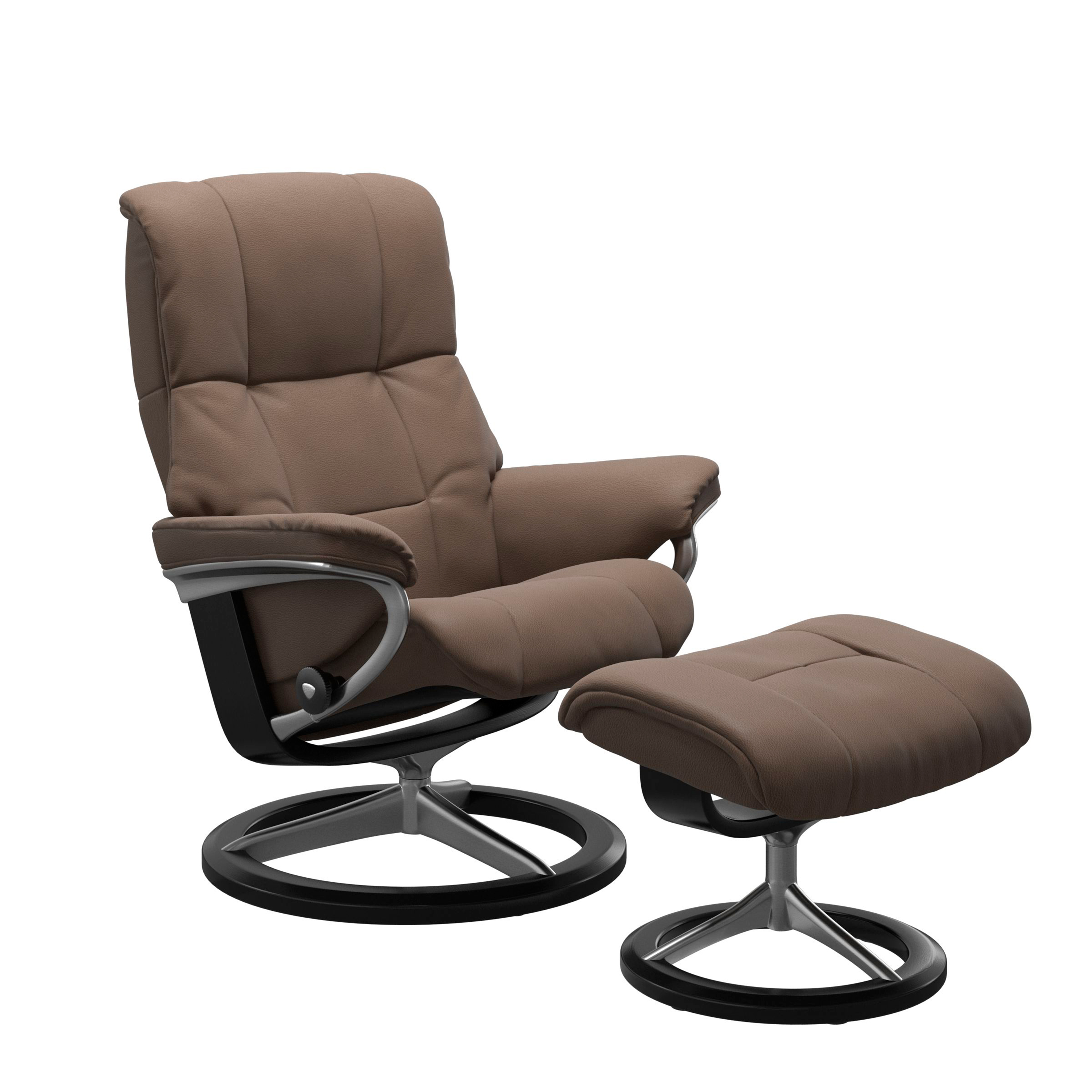 Stressless Mayfair Signature Sessel mit Hocker M Leder Batick Mole Schwarz Chrom Stressless Mayfair Signature Sessel mit Hocker M Leder Batick Mole Schwarz Chrom