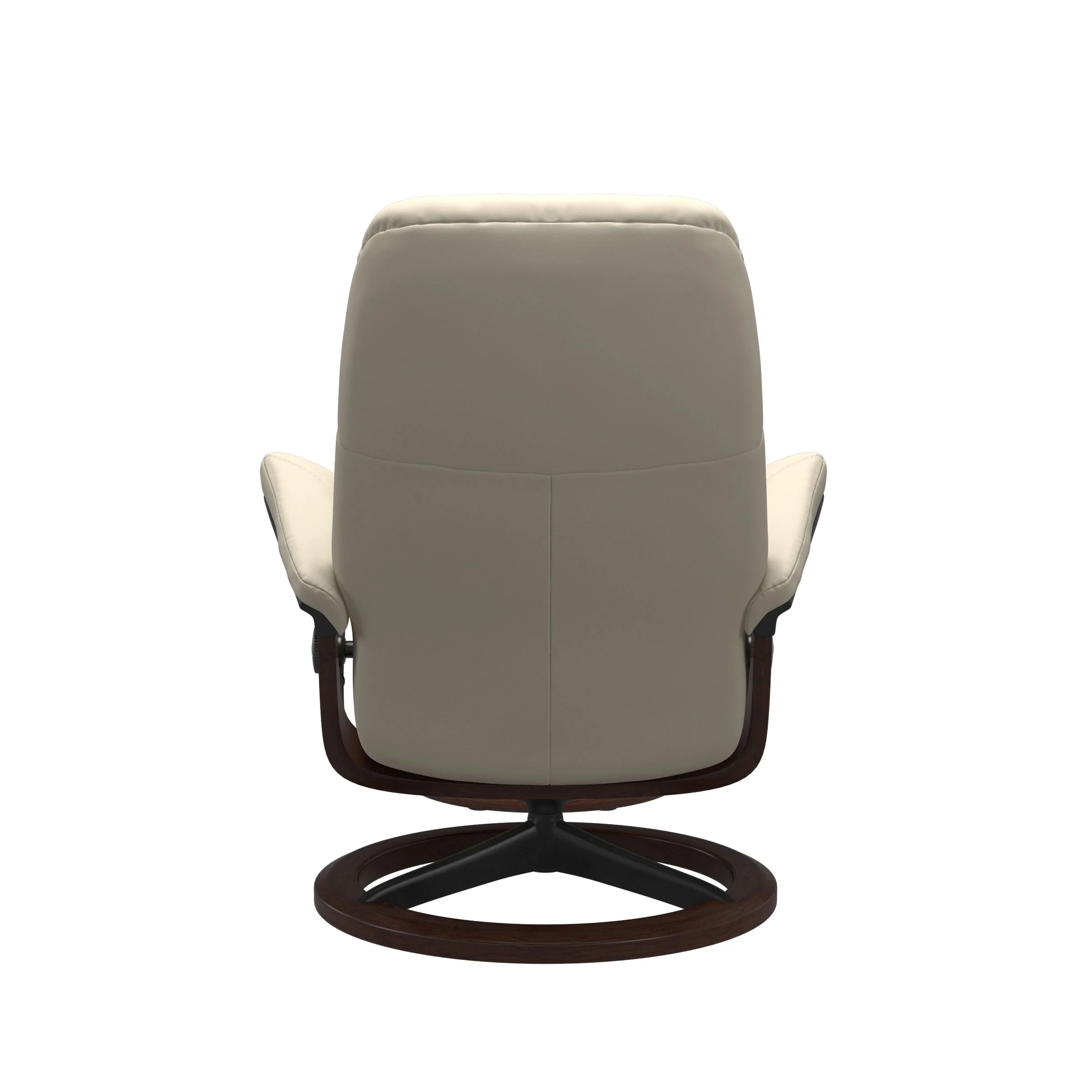 Stressless Consul Signature Sessel mit Hocker M Leder Batick Cream Braun Mattschwarz
