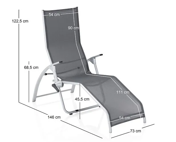 Kettler Gartenliege Tampa Anthrazit