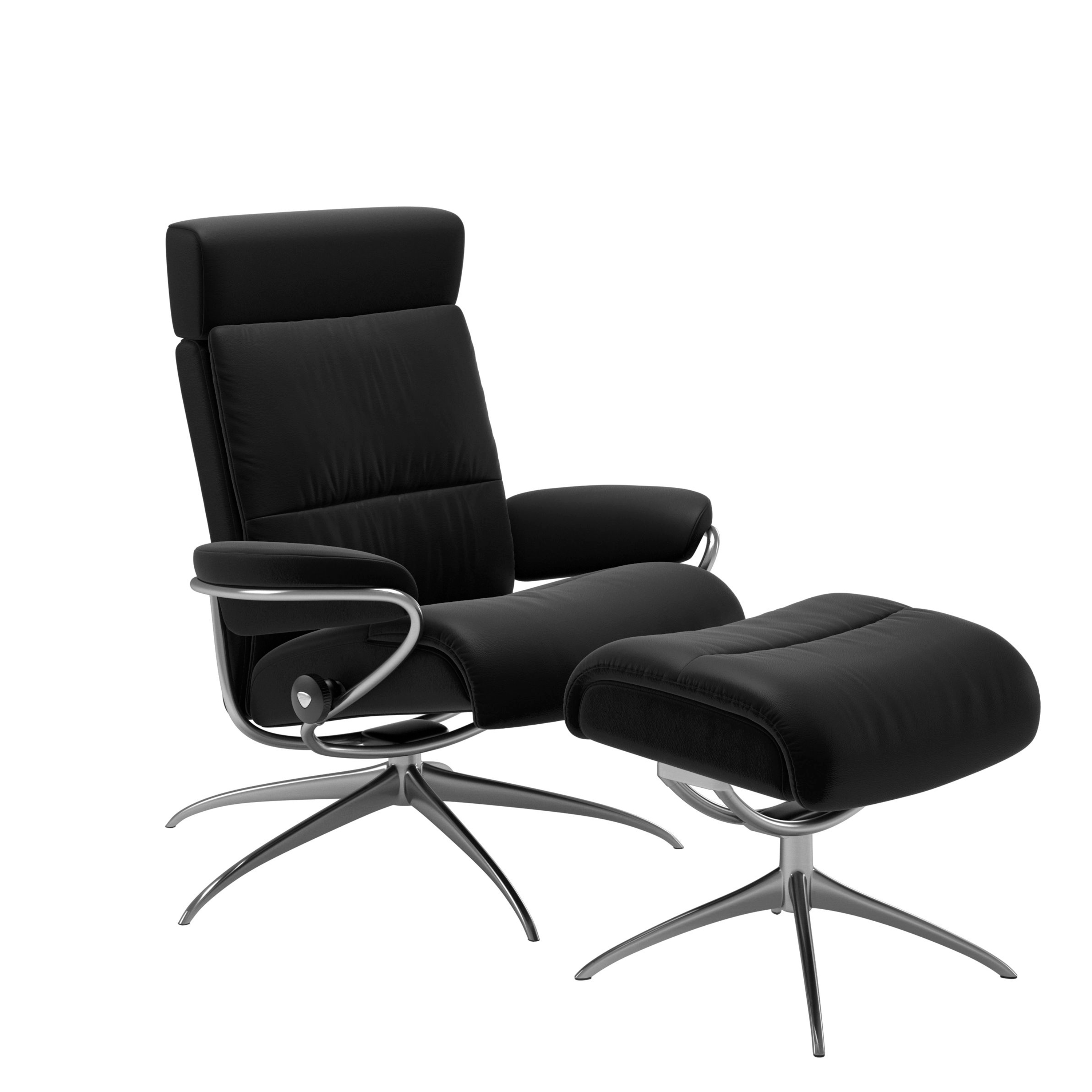 Stressless Tokyo Star-Gestell verstellbare Kopfstütze M Leder Paloma Black Chrom Stressless Tokyo Star-Gestell verstellbare Kopfstütze M Leder Paloma Black Chrom