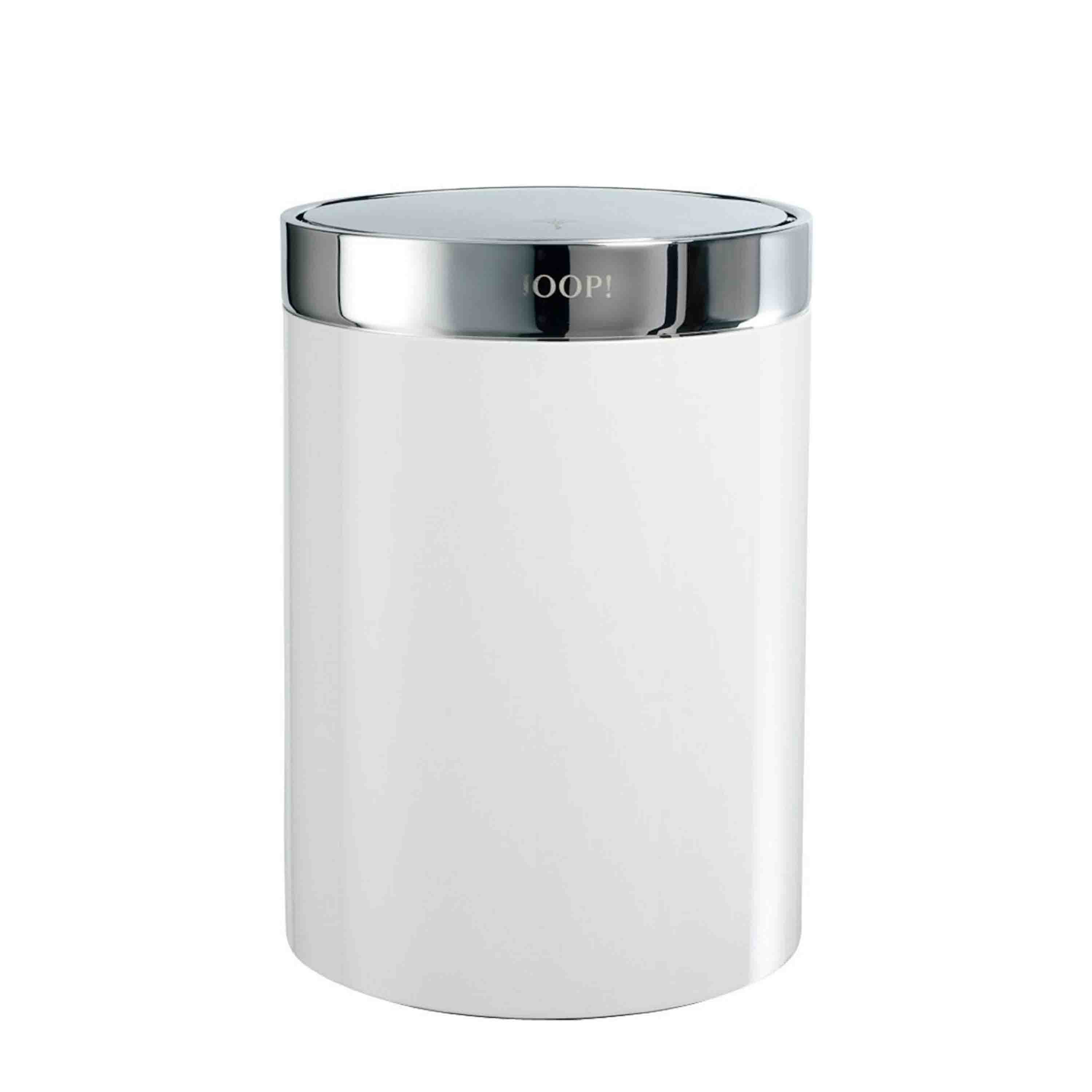 Joop! Badeimer Chromeline mit Schwingdeckel Chrom Weiß Joop! Badeimer Chromeline mit Schwingdeckel Chrom Weiß