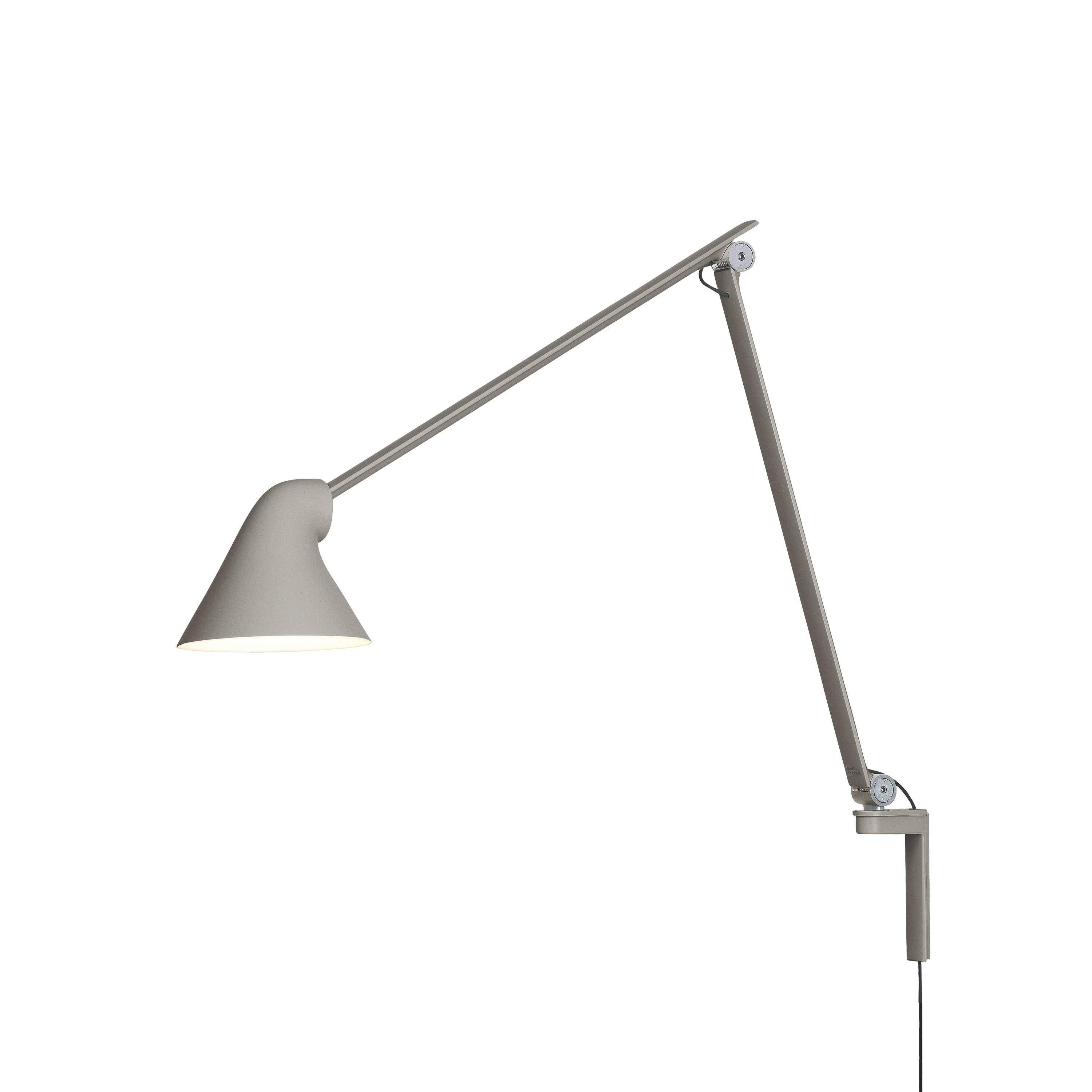 Louis Poulsen Wandleuchte NJP Langer Arm Hellgrau Aluminium Louis Poulsen Wandleuchte NJP Langer Arm Hellgrau Aluminium