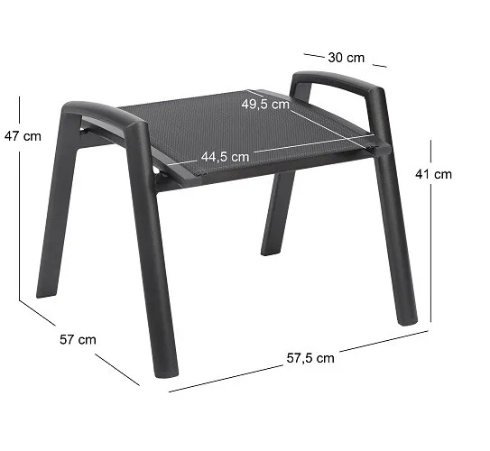 Kettler Hocker Legato Curve Anthrazit