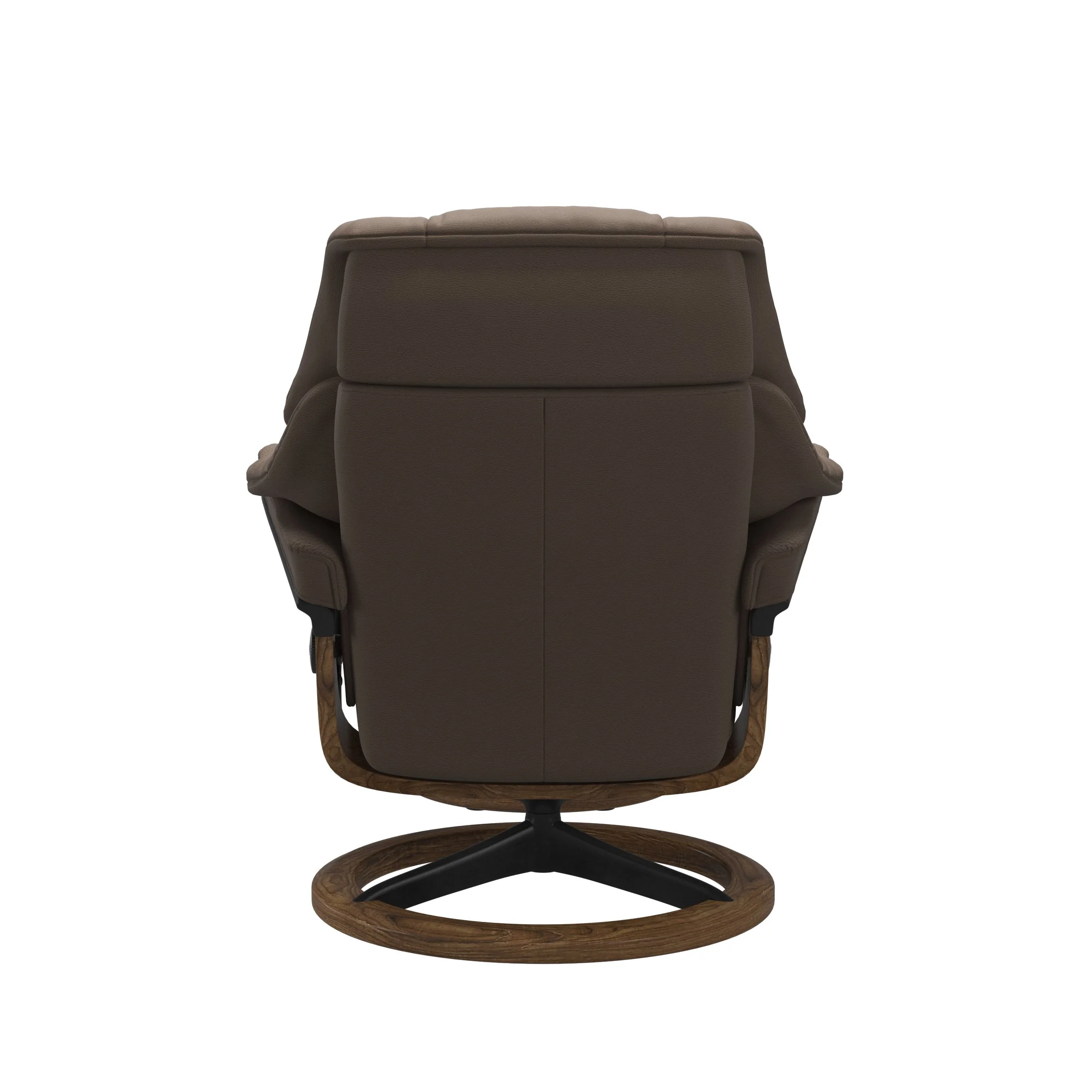 Stressless Reno Signature Sessel mit Hocker M Leder Batick Mole Teak Mattschwarz