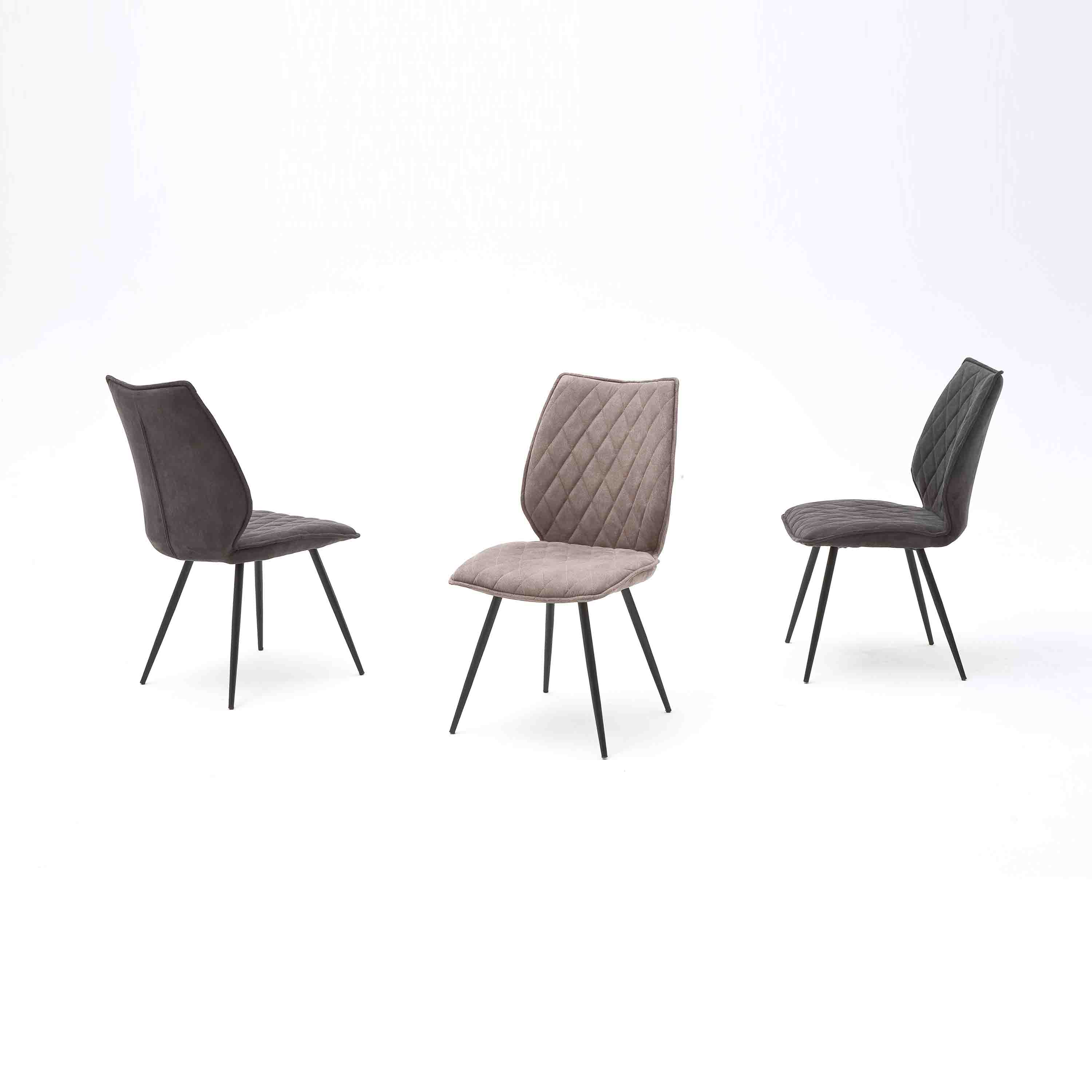 MCA Furniture 4-Fuß-Stuhl Navarra 2er-Set Anthrazit