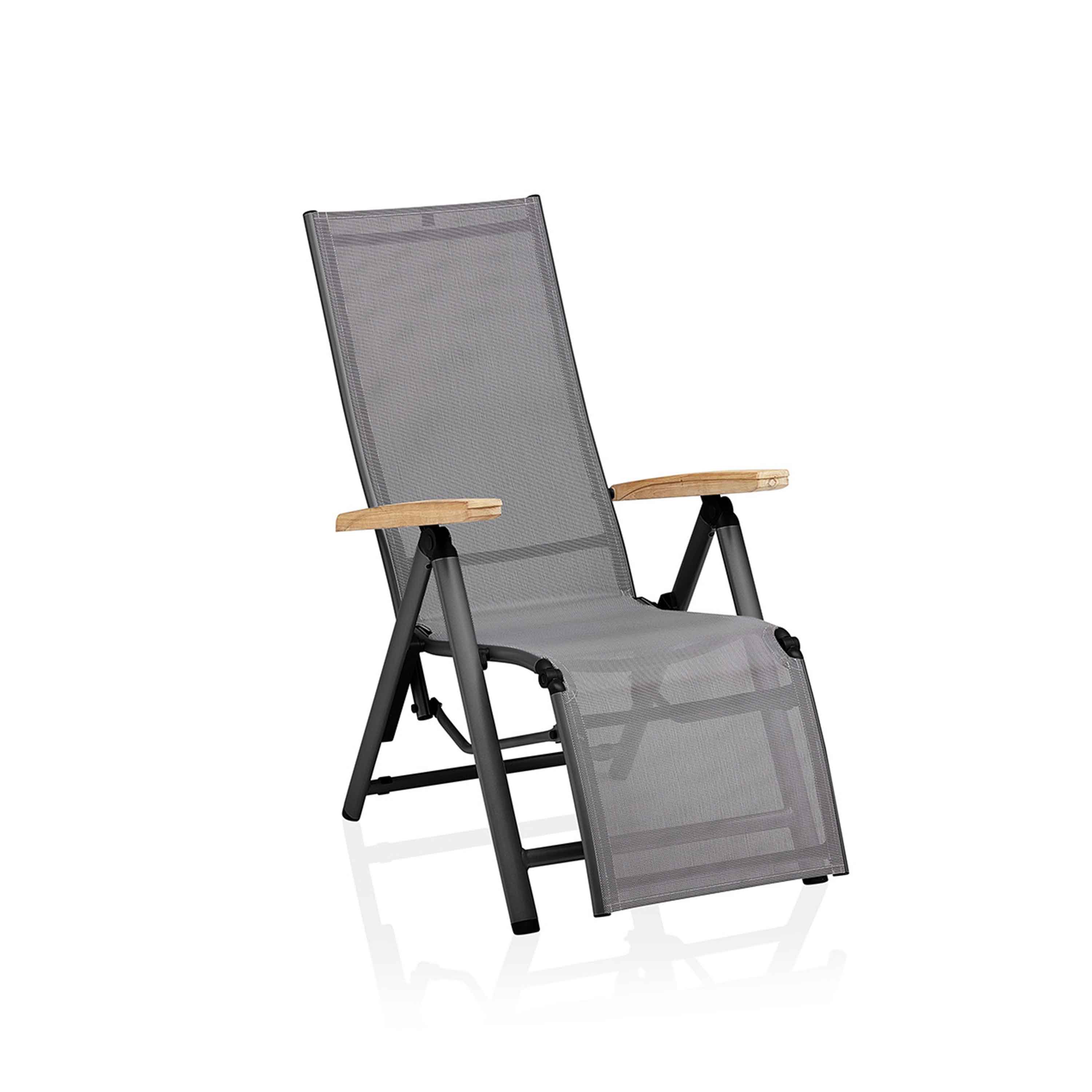 Kettler Gartenstuhl Cirrus Relaxsessel Armlehne Teak Anthrazit/Anthrazit-Grau Kettler Gartenstuhl Cirrus Relaxsessel Armlehne Teak Anthrazit/Anthrazit-Grau