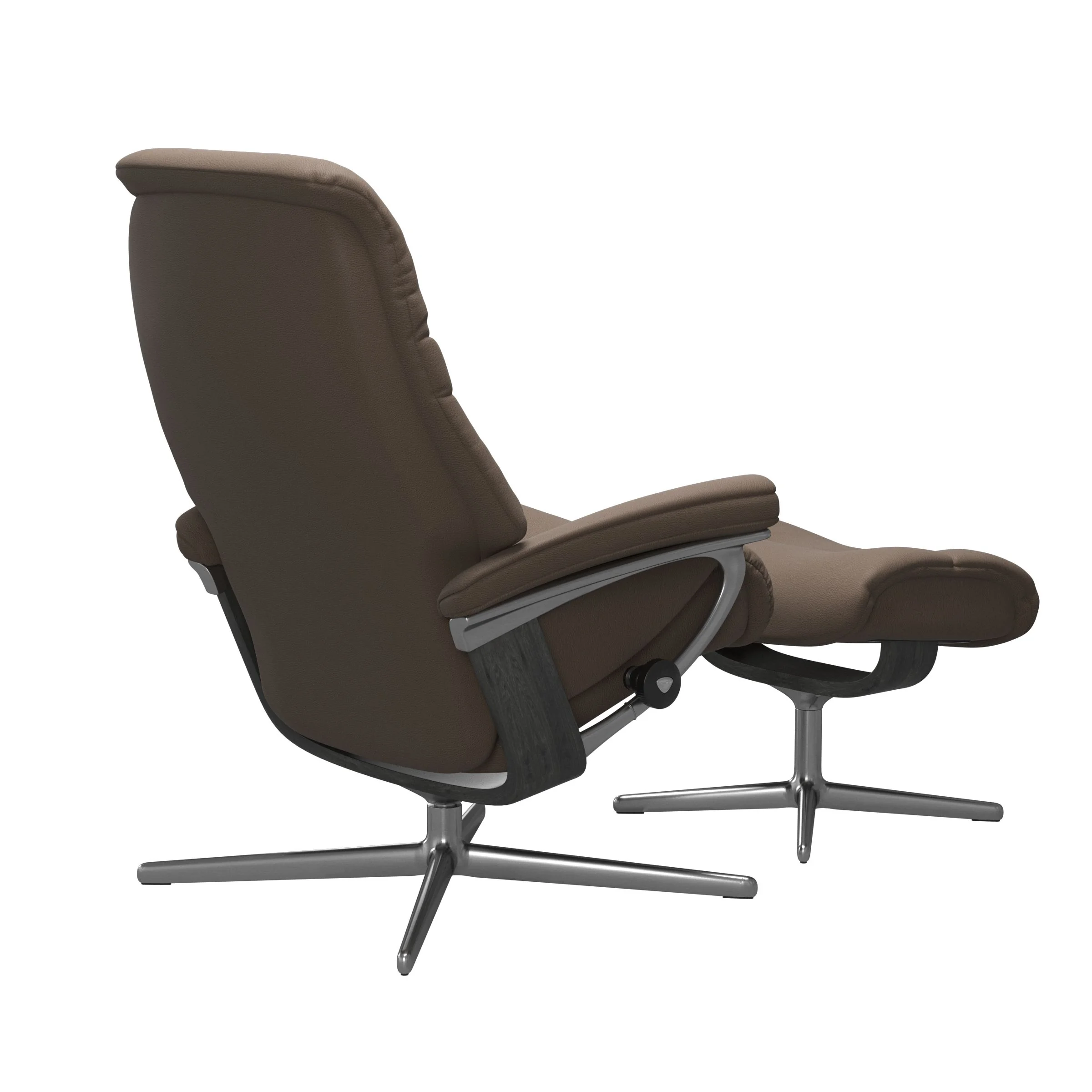 Stressless Sunrise Cross Sessel mit Hocker M Leder Batick Mole Grau Chrom