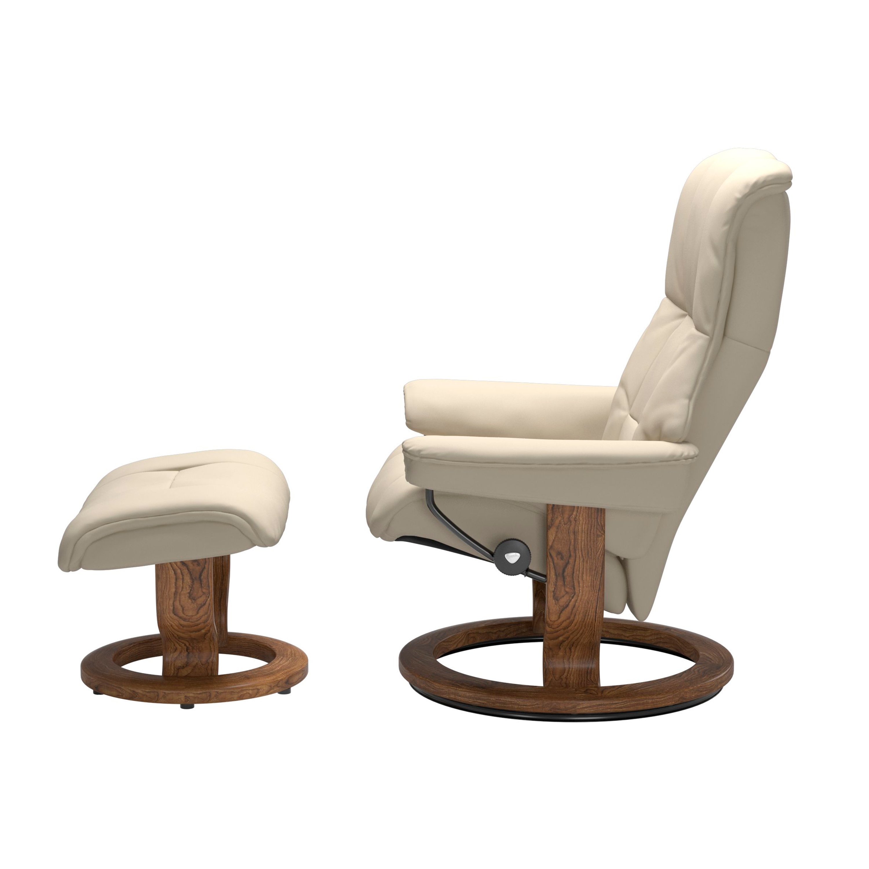 Stressless Mayfair Classic Sessel mit Hocker M Leder Batick Cream Teak 