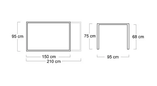 Kettler ausziehtisch Cubic Anthrazit