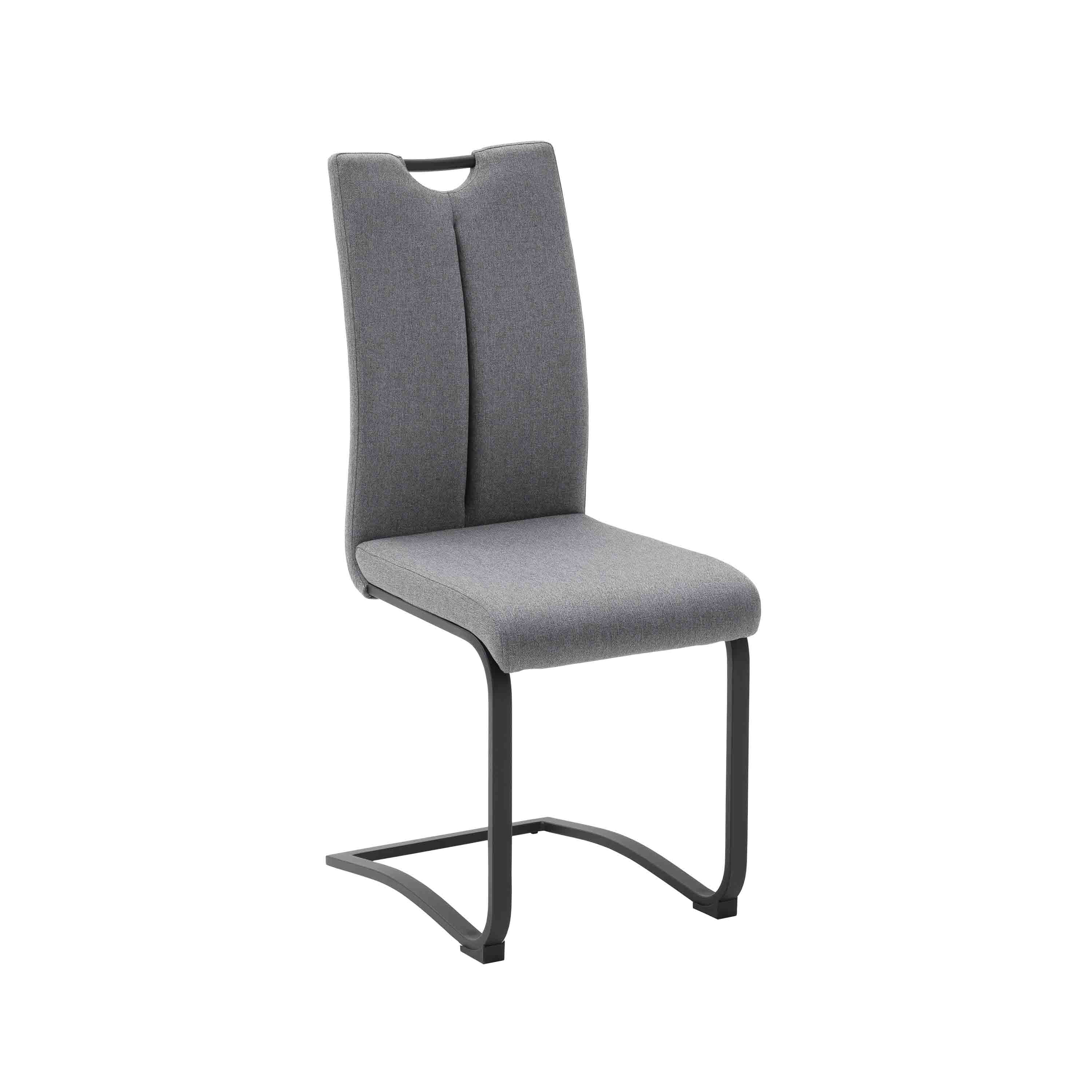 MCA Furniture Schwingstuhl Sambia 4er-Set mit Griffloch Grau