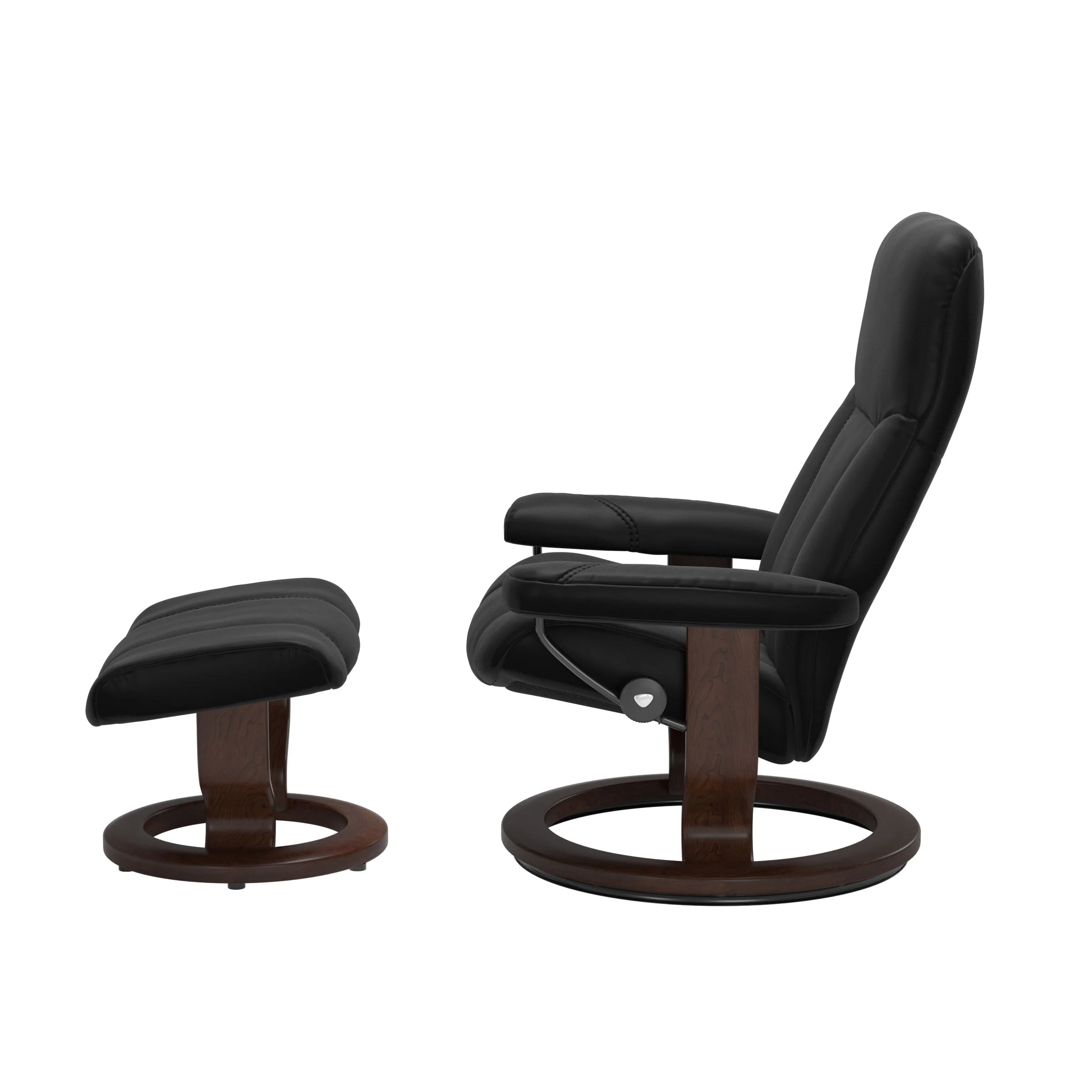 Stressless Consul Classic Sessel mit Hocker M Leder Batick Black Braun