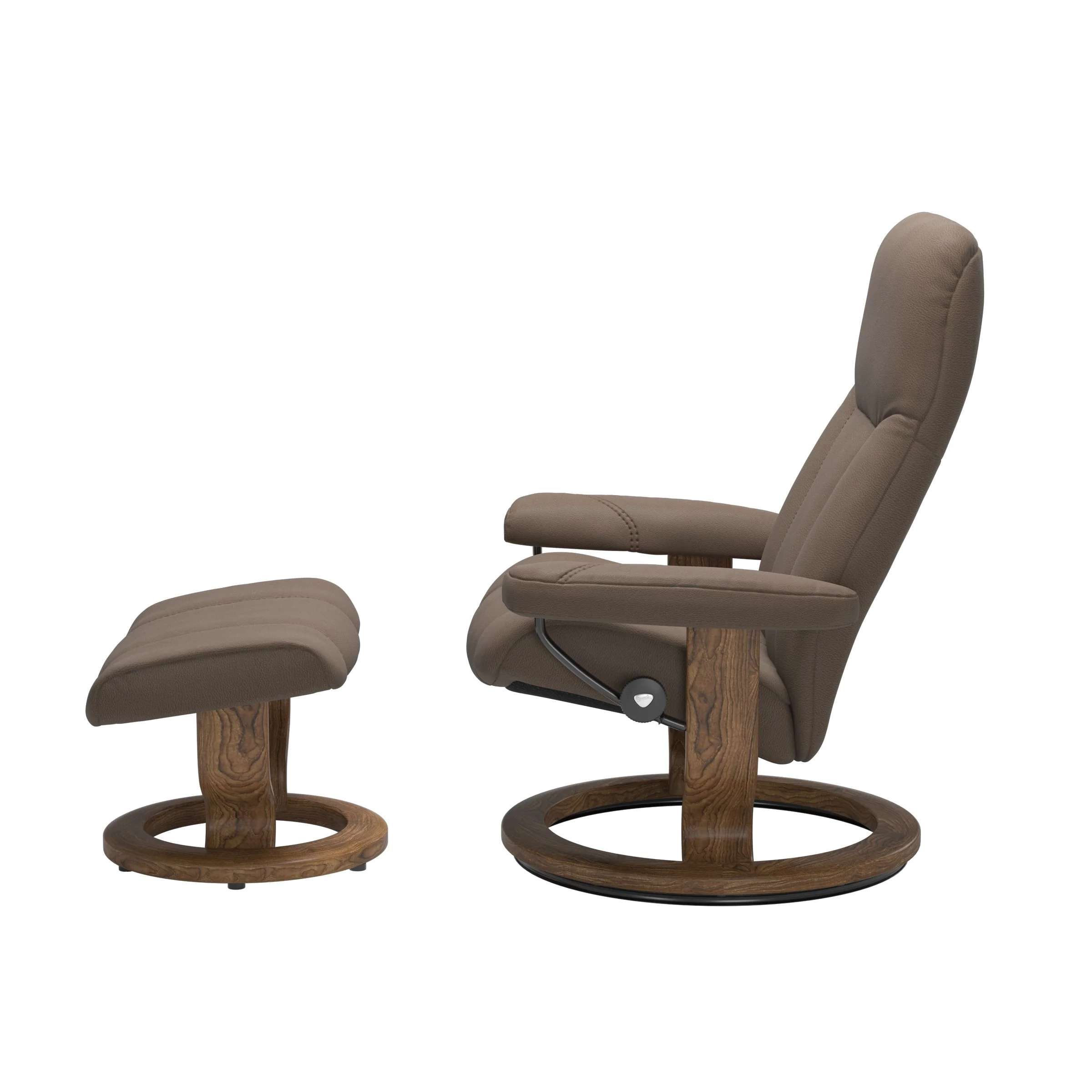 Stressless Consul Classic Sessel mit Hocker M Leder Batick Mole Teak