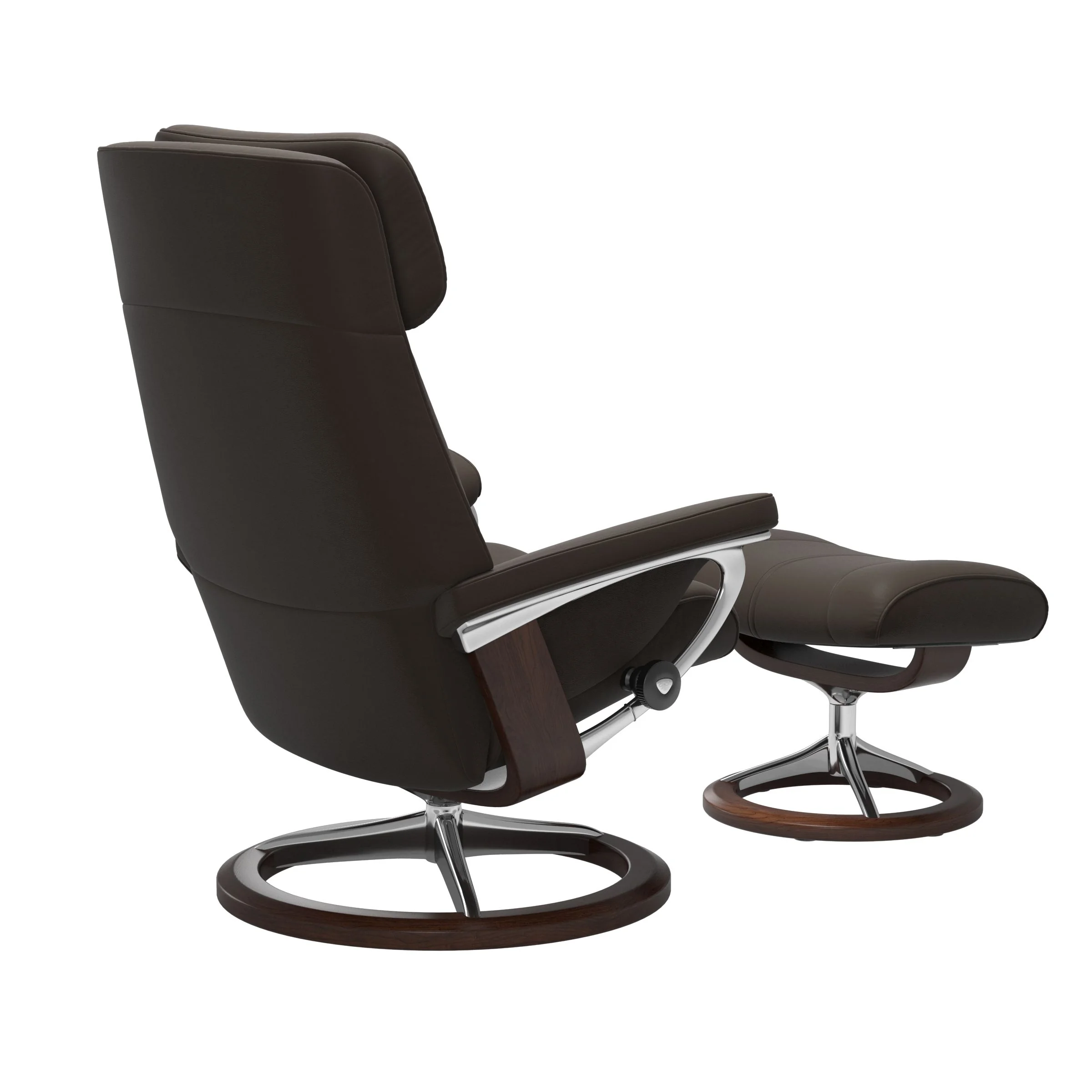 Stressless Paul Signature Sessel mit Hocker M Leder Batick Braun Chrom