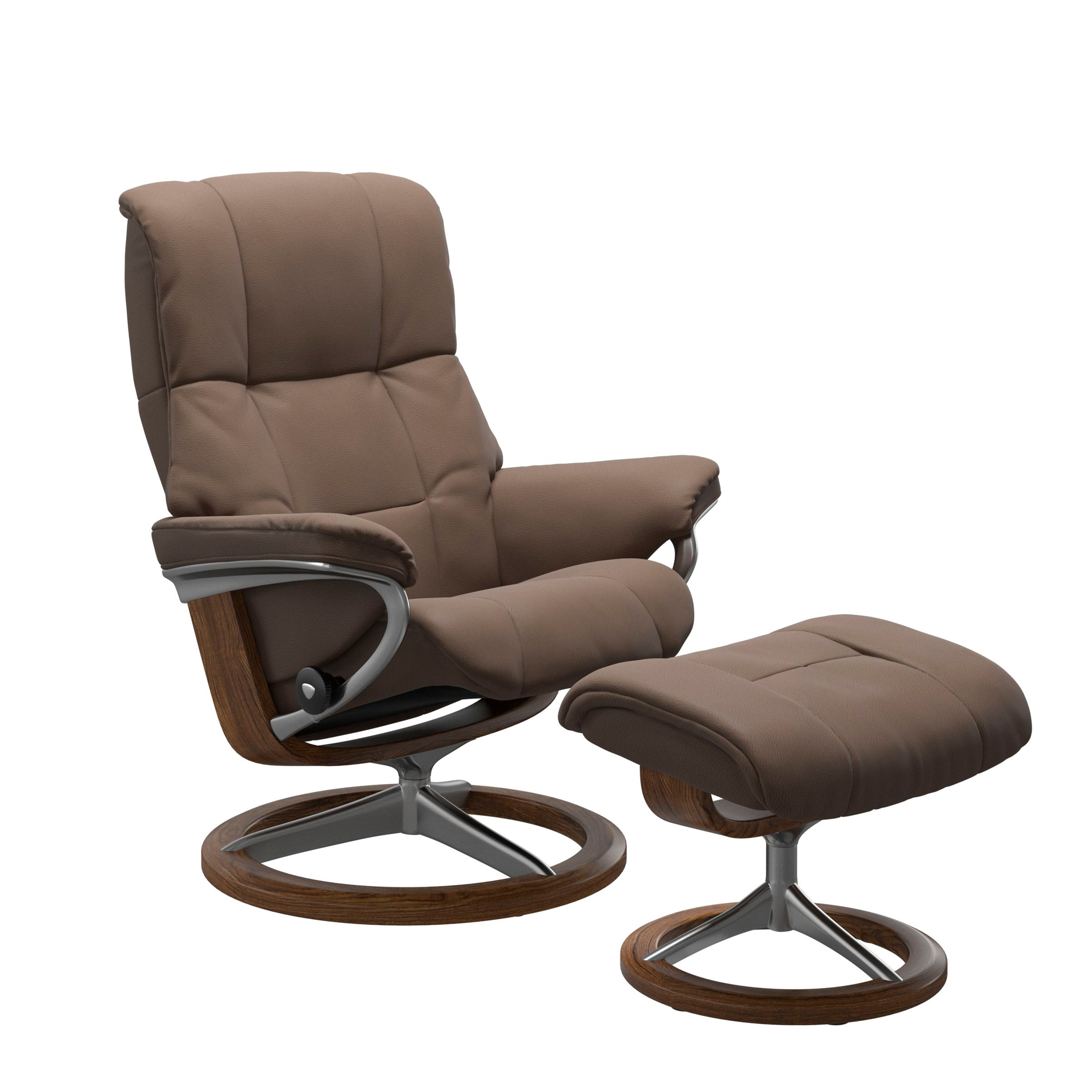 Stressless Mayfair Signature Sessel mit Hocker M Leder Batick Mole Teak Chrom