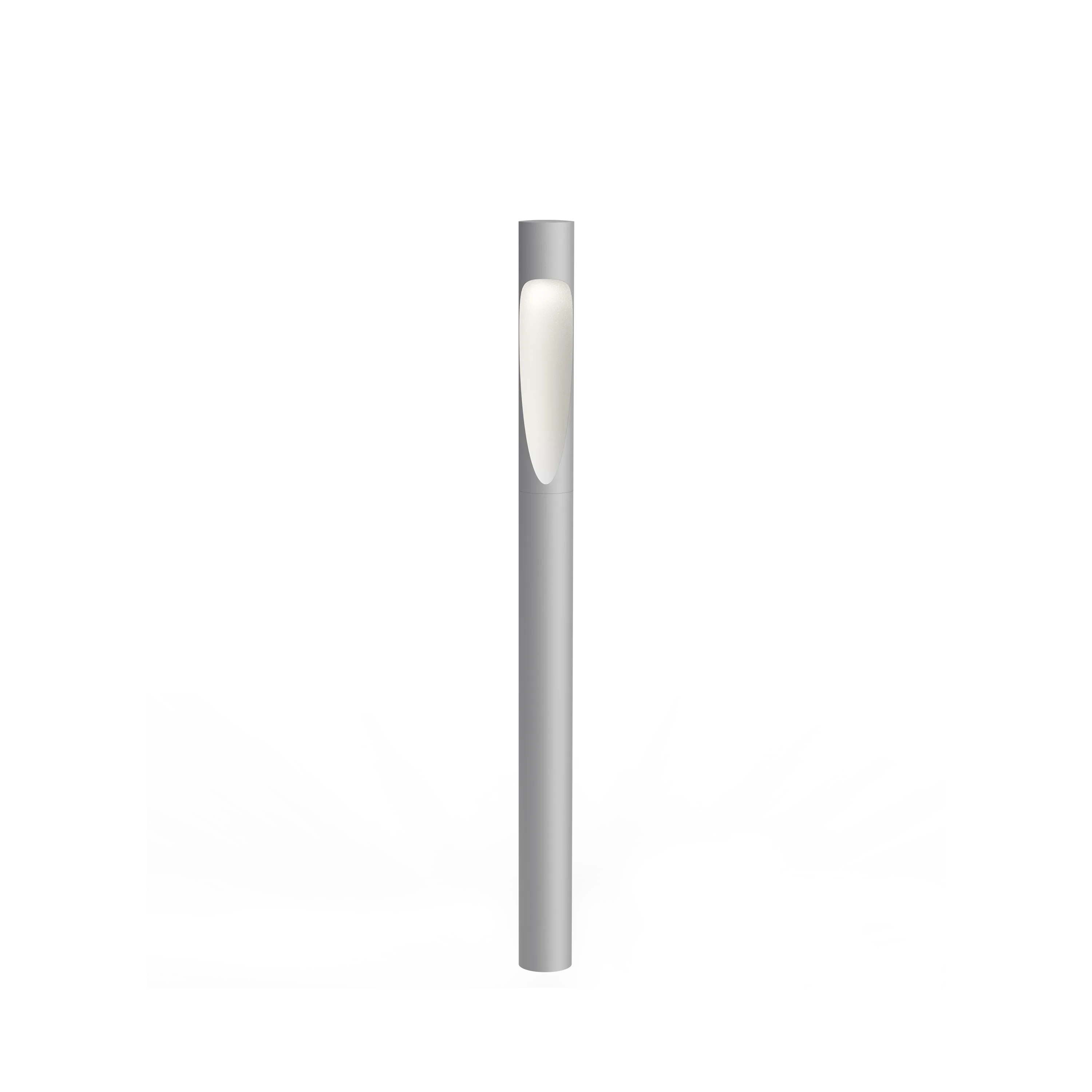 Louis Poulsen Pollerleuchte Flindt Garden Long Aluminiumfarben Struktur