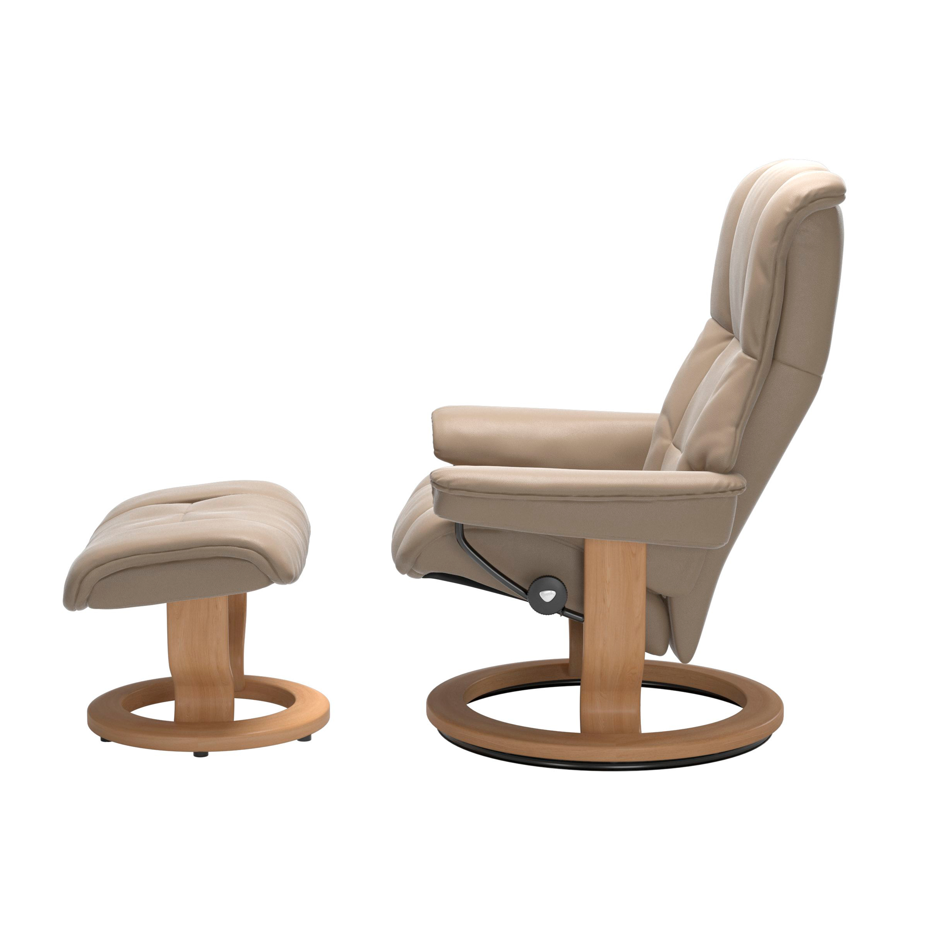 Stressless Mayfair Classic Sessel mit Hocker M Leder Cori Fog Eiche 