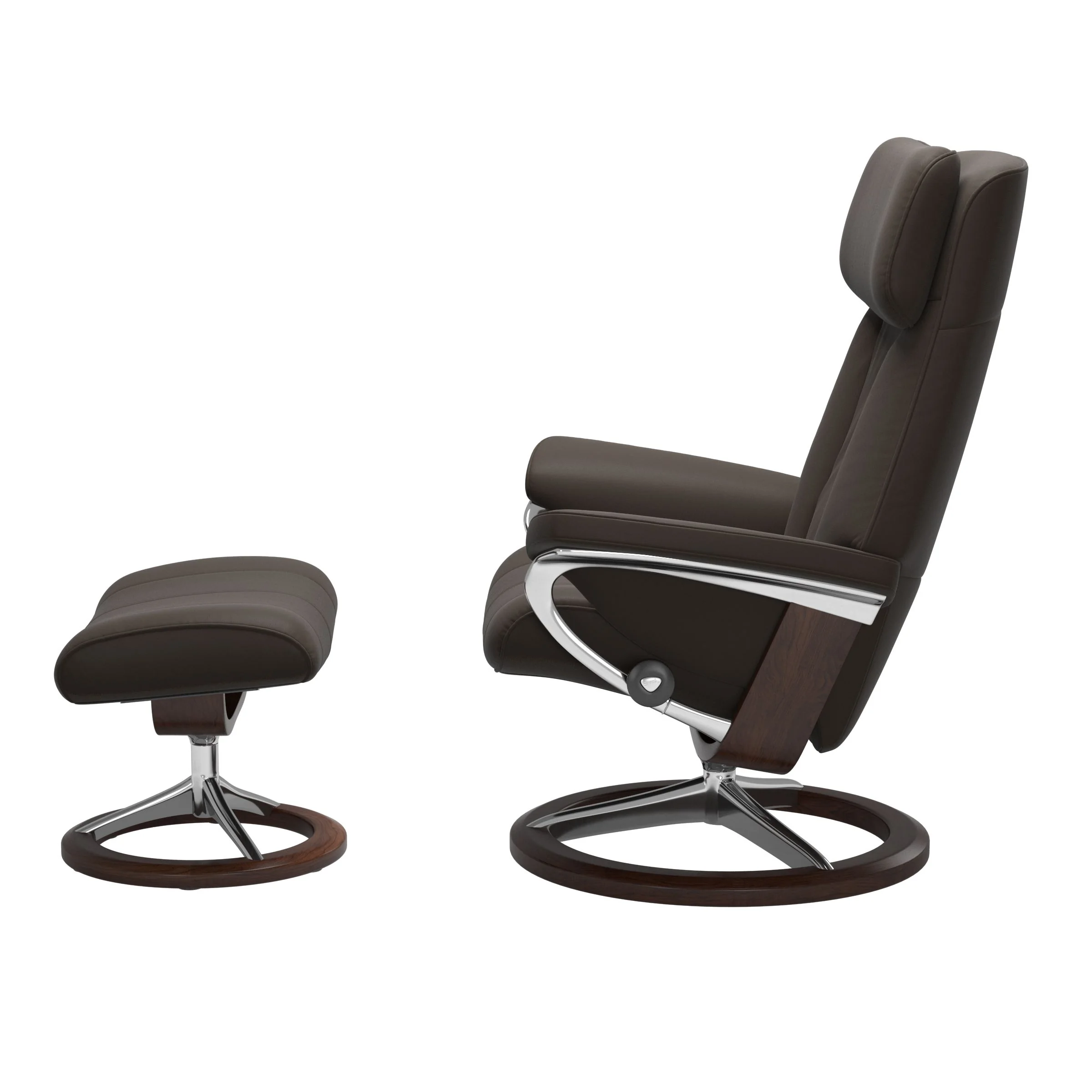 Stressless Paul Signature Sessel mit Hocker M Leder Batick Braun Chrom