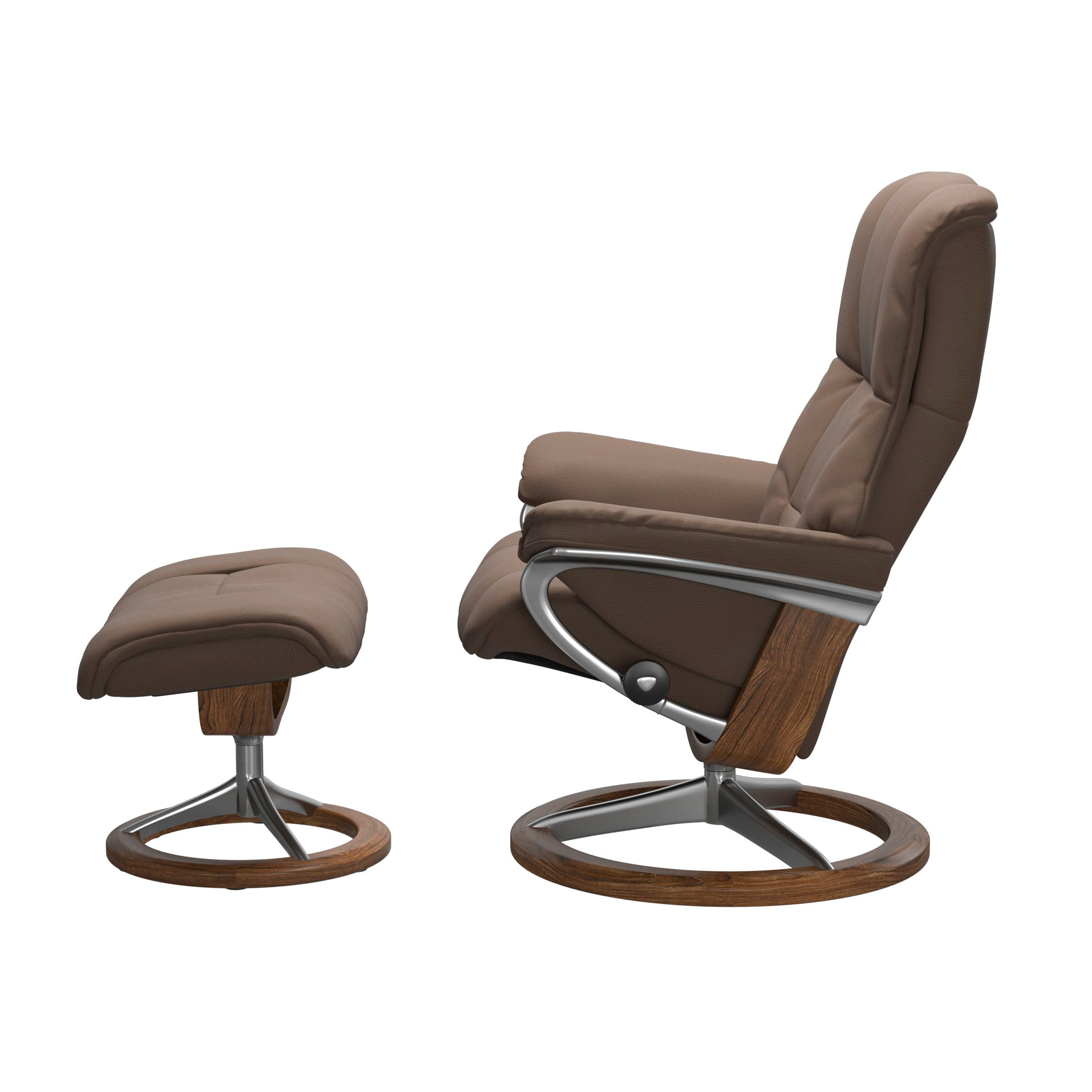 Stressless Mayfair Signature Sessel mit Hocker M Leder Batick Mole Teak Chrom