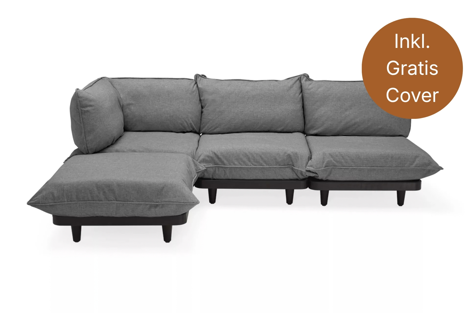 fatboy Gartensofa Paletti Set Large Rock Grey