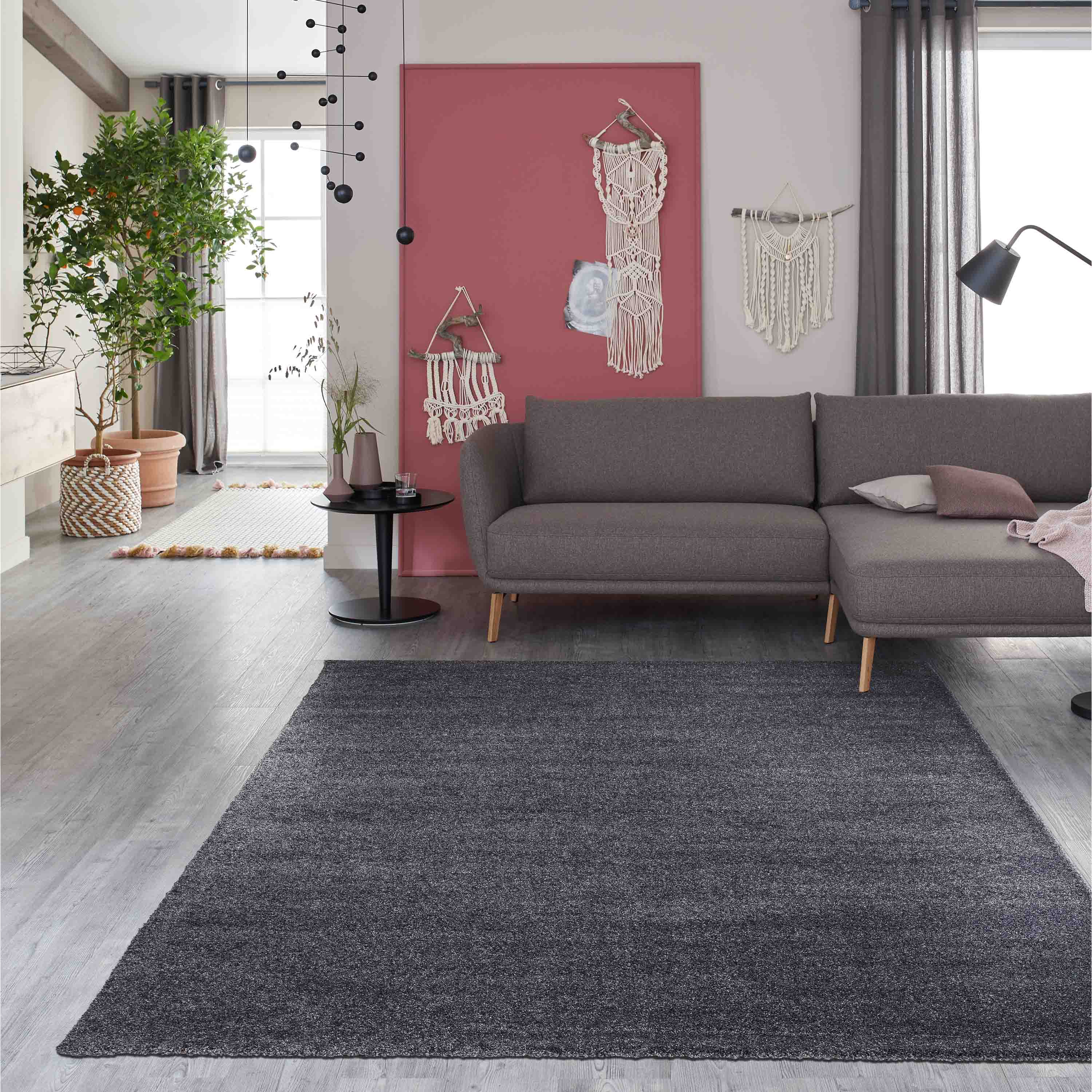 Schöner Wohnen Kollektion Teppich Pure 133x190 cm Anthrazit