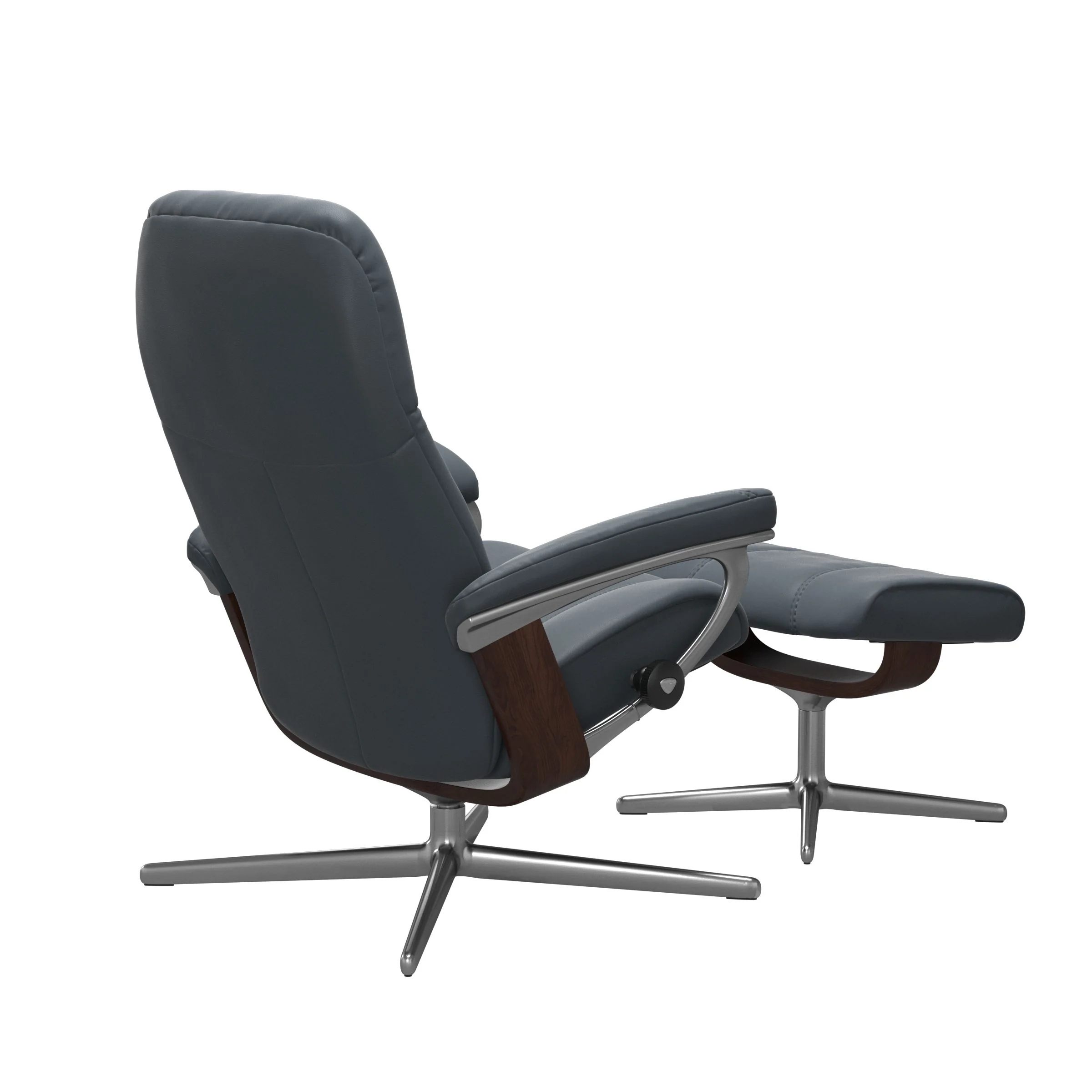 Stressless Consul Cross Sessel mit Hocker M Leder Batick Braun Chrom