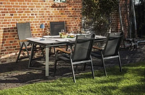 Kettler Gartentisch Alu-Keramik Anthrazit-Grau